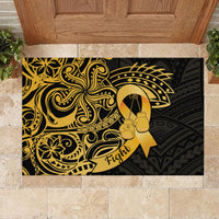 Polynesia Bone Cancer Awareness Rubber Doormat Fight Warriors
