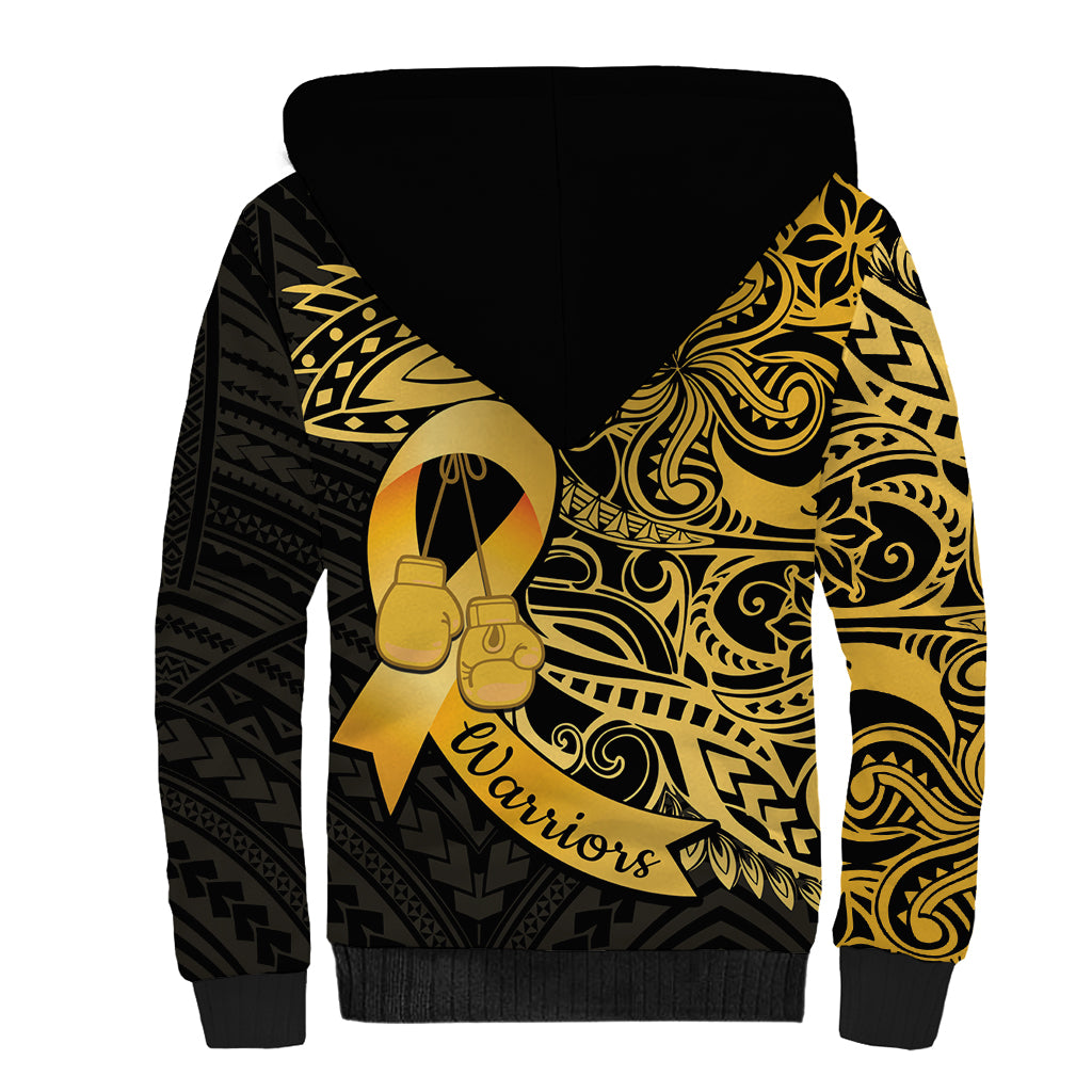 Polynesia Bone Cancer Awareness Sherpa Hoodie Fight Warriors