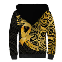 Polynesia Bone Cancer Awareness Sherpa Hoodie Fight Warriors