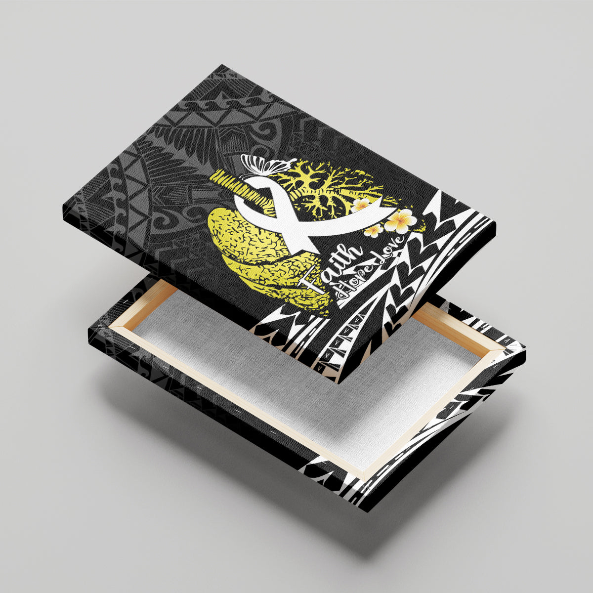 Polynesia World Lung Cancer Day Canvas Wall Art Faith Hope Love