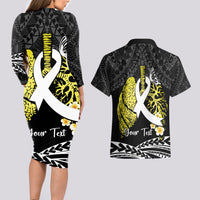 Personalised Polynesia World Lung Cancer Day Couples Matching Long Sleeve Bodycon Dress and Hawaiian Shirt Faith Hope Love LT14 - Polynesian Pride