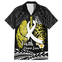 Personalised Polynesia World Lung Cancer Day Family Matching Short Sleeve Bodycon Dress and Hawaiian Shirt Faith Hope Love
