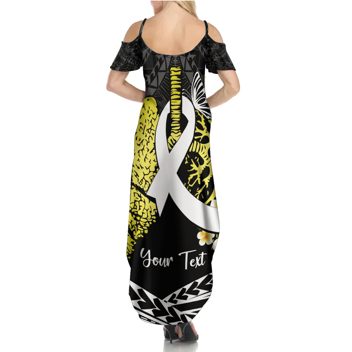 Personalised Polynesia World Lung Cancer Day Family Matching Summer Maxi Dress and Hawaiian Shirt Faith Hope Love