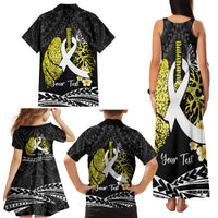 Personalised Polynesia World Lung Cancer Day Family Matching Tank Maxi Dress and Hawaiian Shirt Faith Hope Love