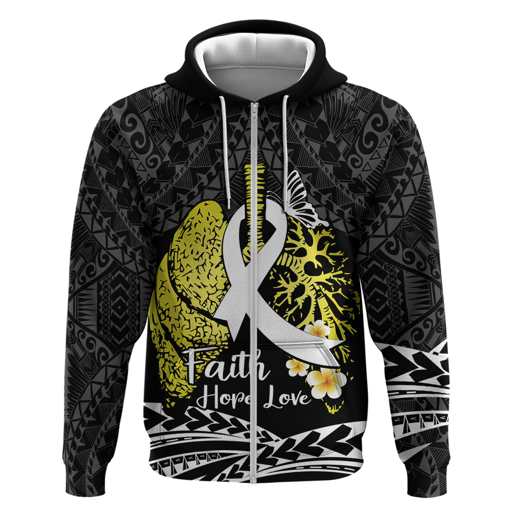 Personalised Polynesia World Lung Cancer Day Hoodie Faith Hope Love