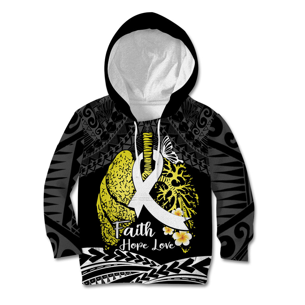 Personalised Polynesia World Lung Cancer Day Kid Hoodie Faith Hope Love