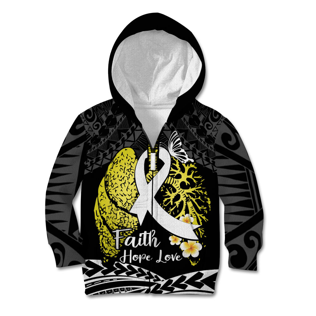 Personalised Polynesia World Lung Cancer Day Kid Hoodie Faith Hope Love
