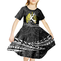 Personalised Polynesia World Lung Cancer Day Kid Short Sleeve Dress Faith Hope Love