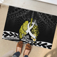 Polynesia World Lung Cancer Day Rubber Doormat Faith Hope Love