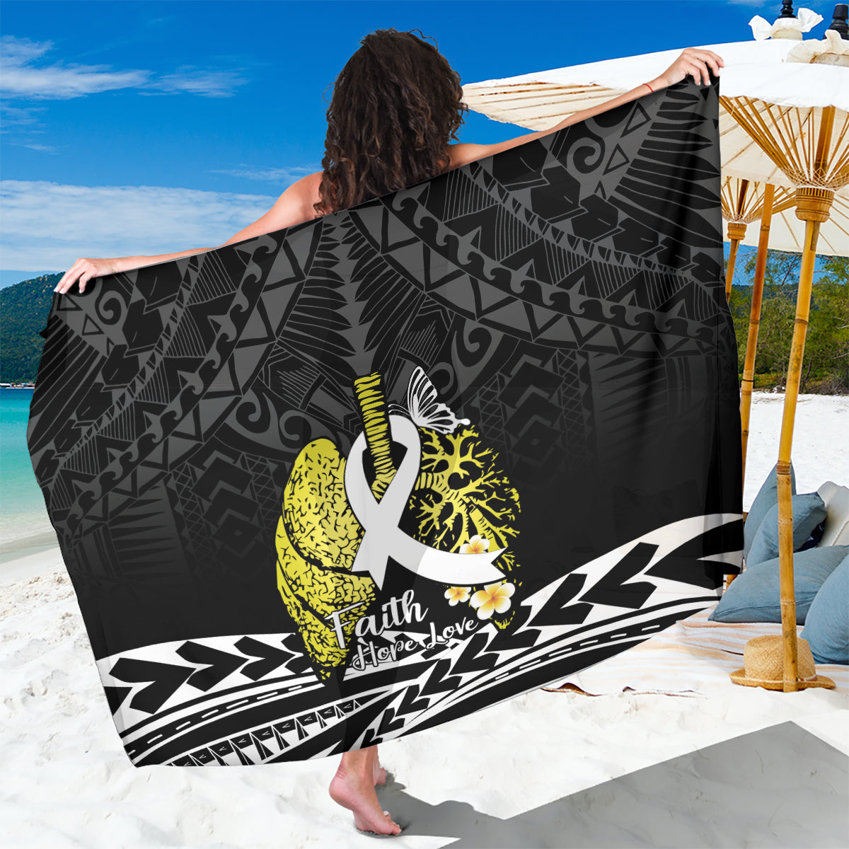 Polynesia World Lung Cancer Day Sarong Faith Hope Love