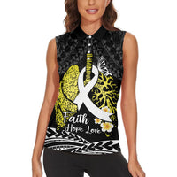 Personalised Polynesia World Lung Cancer Day Women Sleeveless Polo Shirt Faith Hope Love