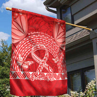 Personalised In September We Wear Red Garden Flag Polynesia Blood Cancer Awareness