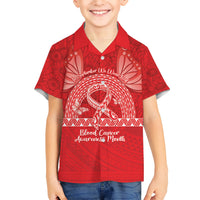 Personalised In September We Wear Red Hawaiian Shirt Polynesia Blood Cancer Awareness