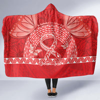 Personalised In September We Wear Red Hooded Blanket Polynesia Blood Cancer Awareness
