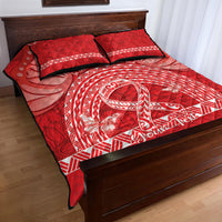 Personalised In September We Wear Red Quilt Bed Set Polynesia Blood Cancer Awareness
