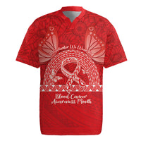 Personalised In September We Wear Red Rugby Jersey Polynesia Blood Cancer Awareness