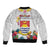 Kiribati Independence Day Bomber Jacket Frigatebird Mix Tropical Flowers - White Style