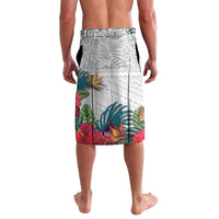 Kiribati Independence Day Lavalava Frigatebird Mix Tropical Flowers - White Style