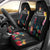 Kiribati Independence Day Car Seat Cover Frigatebird Mix Tropical Flowers - Black Style