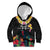 Kiribati Independence Day Kid Hoodie Frigatebird Mix Tropical Flowers - Black Style