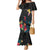 Kiribati Independence Day Mermaid Dress Frigatebird Mix Tropical Flowers - Black Style