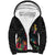 Kiribati Independence Day Sherpa Hoodie Frigatebird Mix Tropical Flowers - Black Style