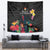 Kiribati Independence Day Tapestry Frigatebird Mix Tropical Flowers - Black Style