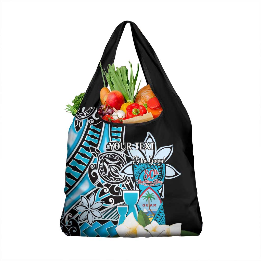 Personalised Guam Liberation Day Grocery Bag Chamorro Latte Stone With Guasali Flowers