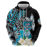 Personalised Guam Liberation Day Zip Hoodie Chamorro Latte Stone With Guasali Flowers