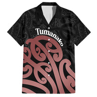 New Zealand Mangopare Tamanako Family Matching Off Shoulder Maxi Dress and Hawaiian Shirt Aotearoa Maori LT14 Dad's Shirt - Short Sleeve Brown - Polynesian Pride