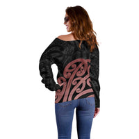 New Zealand Mangopare Tamanako Off Shoulder Sweater Aotearoa Maori LT14 - Polynesian Pride