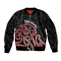 New Zealand Mangopare Tamanako Sleeve Zip Bomber Jacket Aotearoa Maori LT14 Unisex Brown - Polynesian Pride