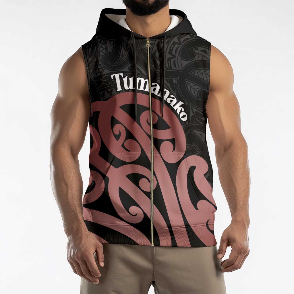 New Zealand Mangopare Tamanako Sleeveless Zip Hoodie Aotearoa Maori - Polynesian Pride