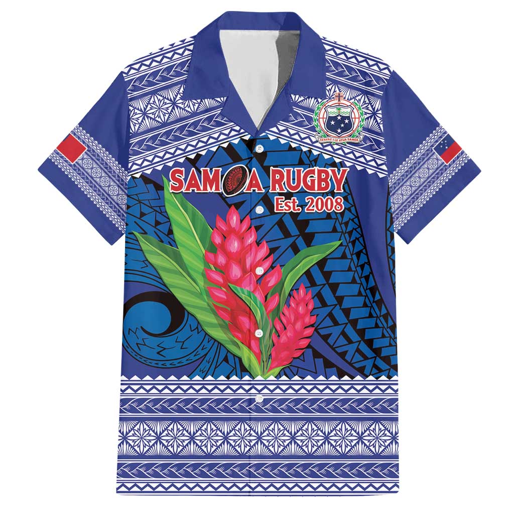 Custom Samoa Rugby Family Matching Short Sleeve Bodycon Dress and Hawaiian Shirt 2024 Go Champions Samoan Gingers