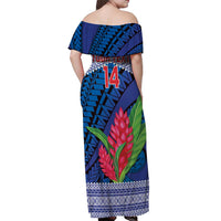 Custom Samoa Rugby Off Shoulder Maxi Dress 2024 Go Champions Samoan Gingers