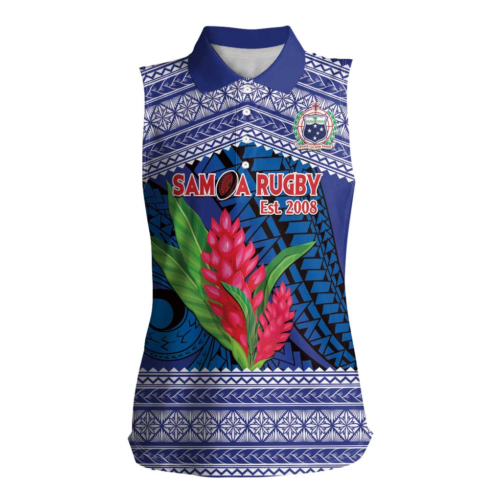 Custom Samoa Rugby Women Sleeveless Polo Shirt 2024 Go Champions Samoan Gingers