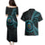 New Zealand Archery Couples Matching Puletasi and Hawaiian Shirt Aotearoa Silver Fern Maori - Polynesian Pride