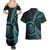 New Zealand Archery Couples Matching Summer Maxi Dress and Hawaiian Shirt Aotearoa Silver Fern Maori - Polynesian Pride