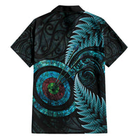 New Zealand Archery Family Matching Short Sleeve Bodycon Dress and Hawaiian Shirt Aotearoa Silver Fern Maori - Polynesian Pride