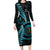 New Zealand Archery Long Sleeve Bodycon Dress Aotearoa Silver Fern Maori - Polynesian Pride