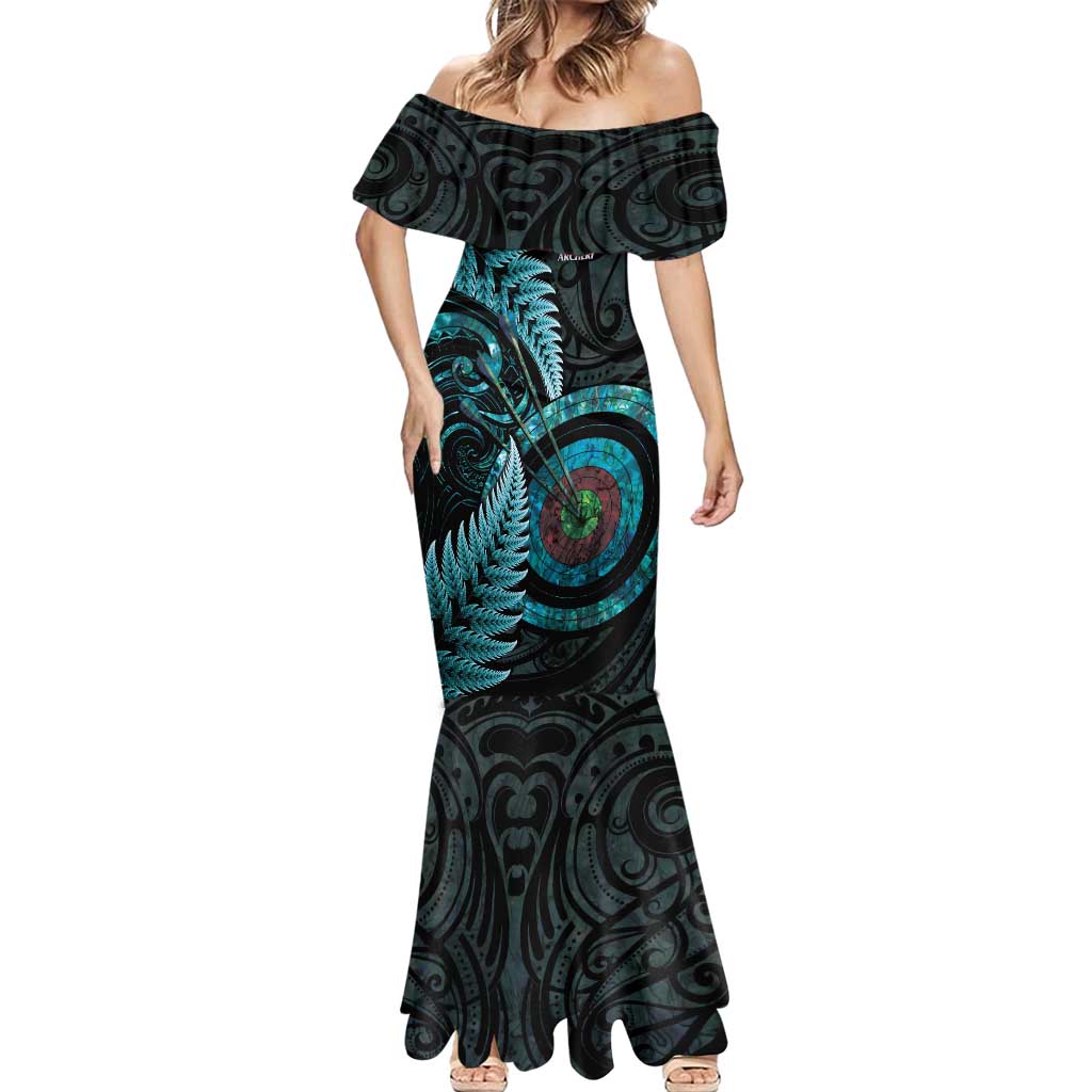 New Zealand Archery Mermaid Dress Aotearoa Silver Fern Maori - Polynesian Pride