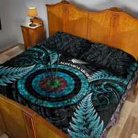 New Zealand Archery Quilt Bed Set Aotearoa Silver Fern Maori - Polynesian Pride