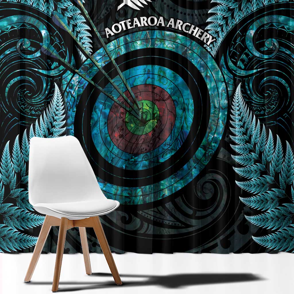 New Zealand Archery Window Curtain Aotearoa Silver Fern Maori - Polynesian Pride