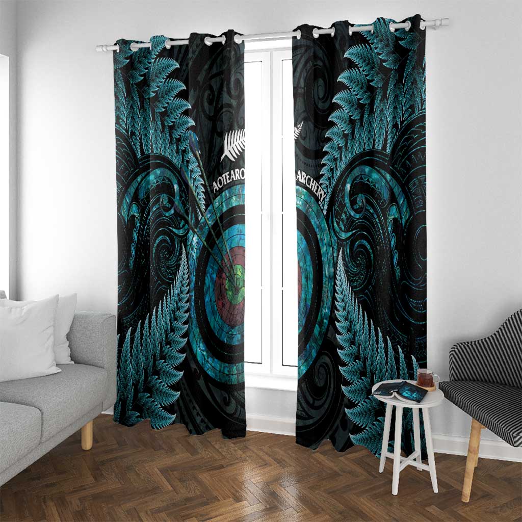 New Zealand Archery Window Curtain Aotearoa Silver Fern Maori - Polynesian Pride