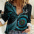 New Zealand Archery Women Casual Shirt Aotearoa Silver Fern Maori - Polynesian Pride