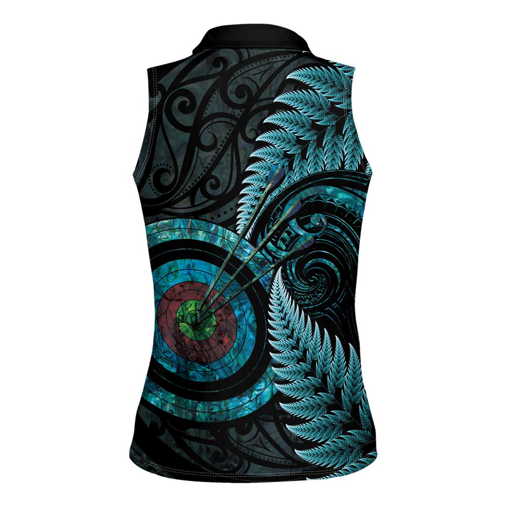 New Zealand Archery Women Sleeveless Polo Shirt Aotearoa Silver Fern Maori LT14 - Polynesian Pride