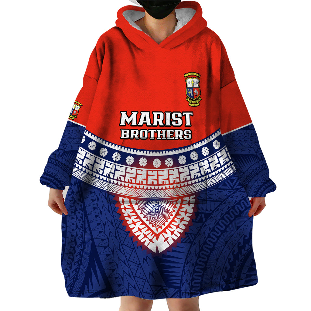 Fiji School Wearable Blanket Hoodie Marist Brothers Fijian Tapa Pattern LT14 - Polynesian Pride