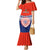 Custom Fiji School Mermaid Dress Marist Brothers Fijian Tapa Pattern LT14 Women Blue - Polynesian Pride