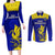 Fiji School Couples Matching Long Sleeve Bodycon Dress and Long Sleeve Button Shirts Ratu Kadavulevu Heron With Fijian Tapa LT14 Gold - Polynesian Pride