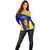 Fiji School Off Shoulder Sweater Ratu Kadavulevu Heron With Fijian Tapa LT14 - Polynesian Pride